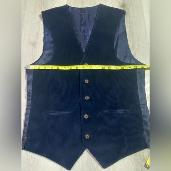 Viyella Navy Corduroy 5Button Adjustable Back Waistcoat Vest, Size 36R - Picture 11 of 11